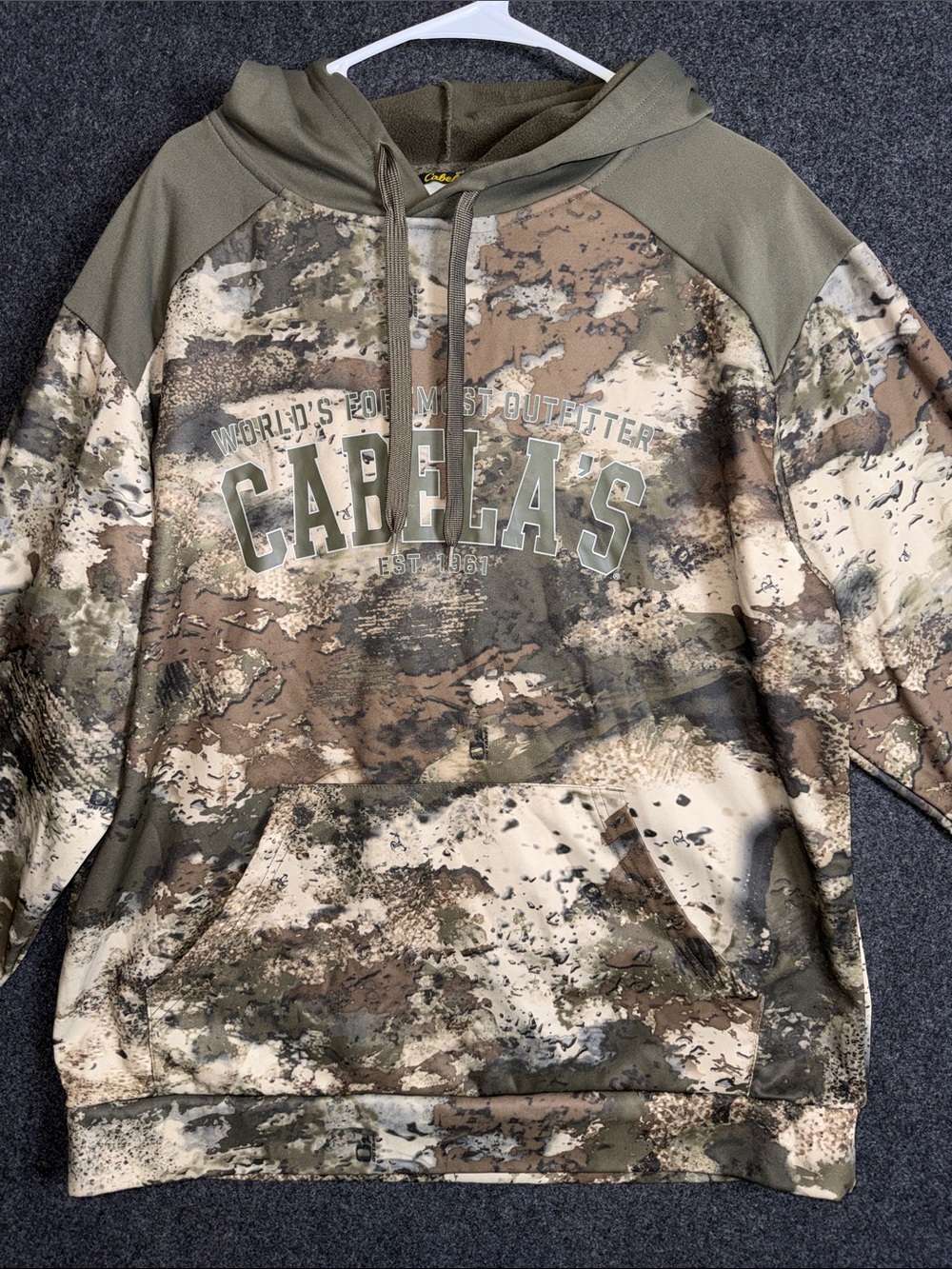 Cabela's Men's Camo Crewneck Hoodie - Olive, Brown, Tan